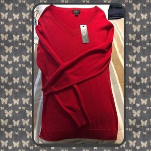 Red Long sleeve Worthington sweater New (L)
